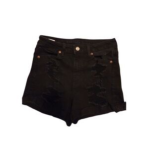 American Eagle Outfitters Black High Waist Denim Shorts